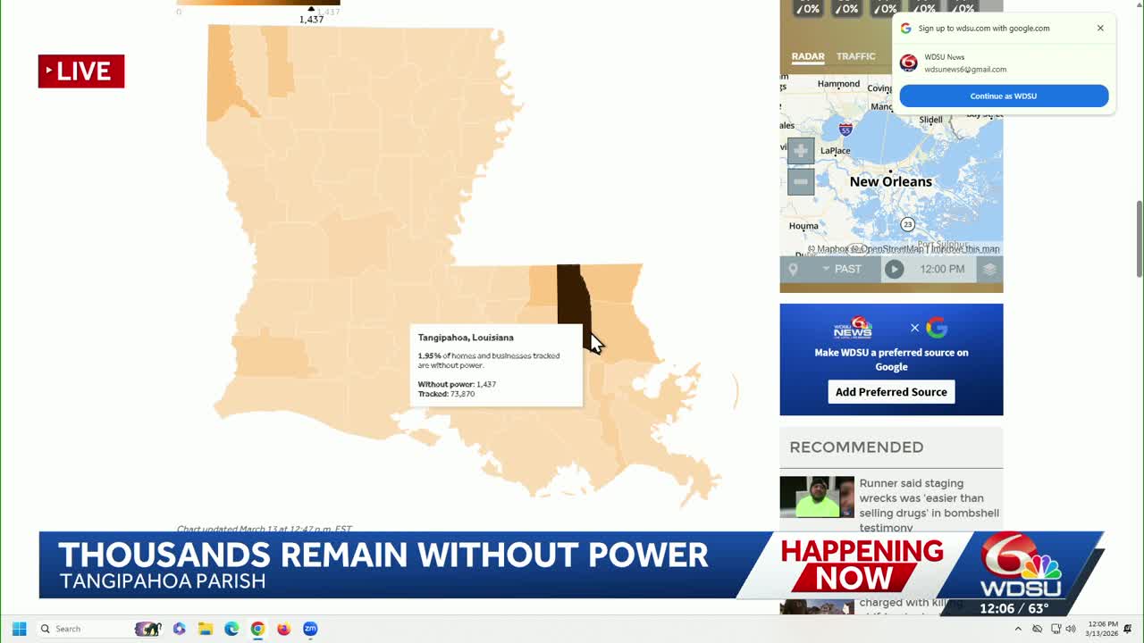Thousands remain without power days after tornadoes in Louisiana