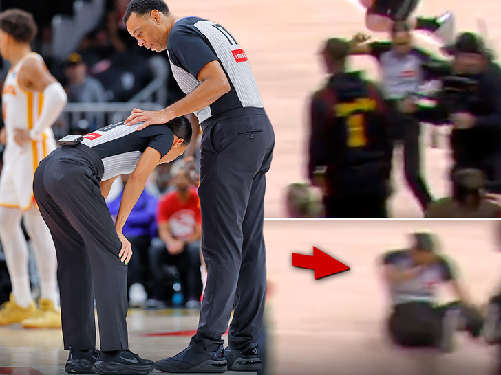 NBA ref hurt after crashing into cameraman during NBA game, caught on video