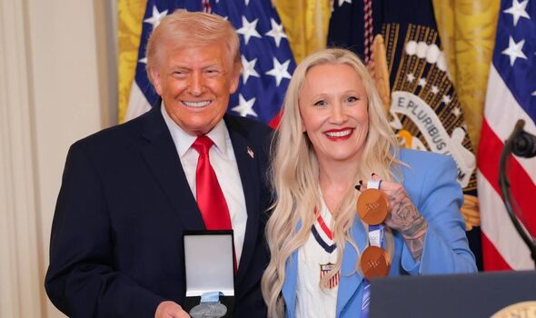 Donald Trump shamelessly takes female athlete's medal at Women's ...