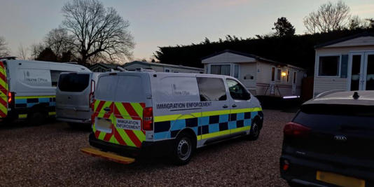 Metropolitan Police and Home Office immigration officers stormed the site (Home Office)