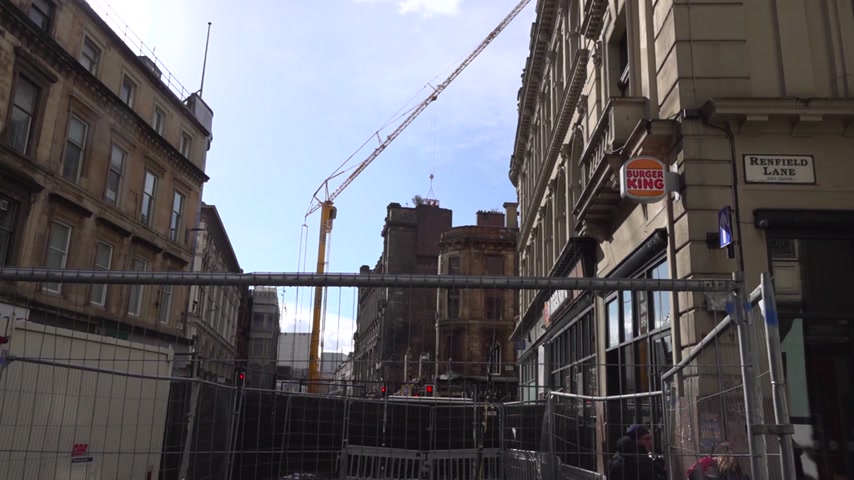 Demolition of fire-damaged building near Glasgow Central begins
