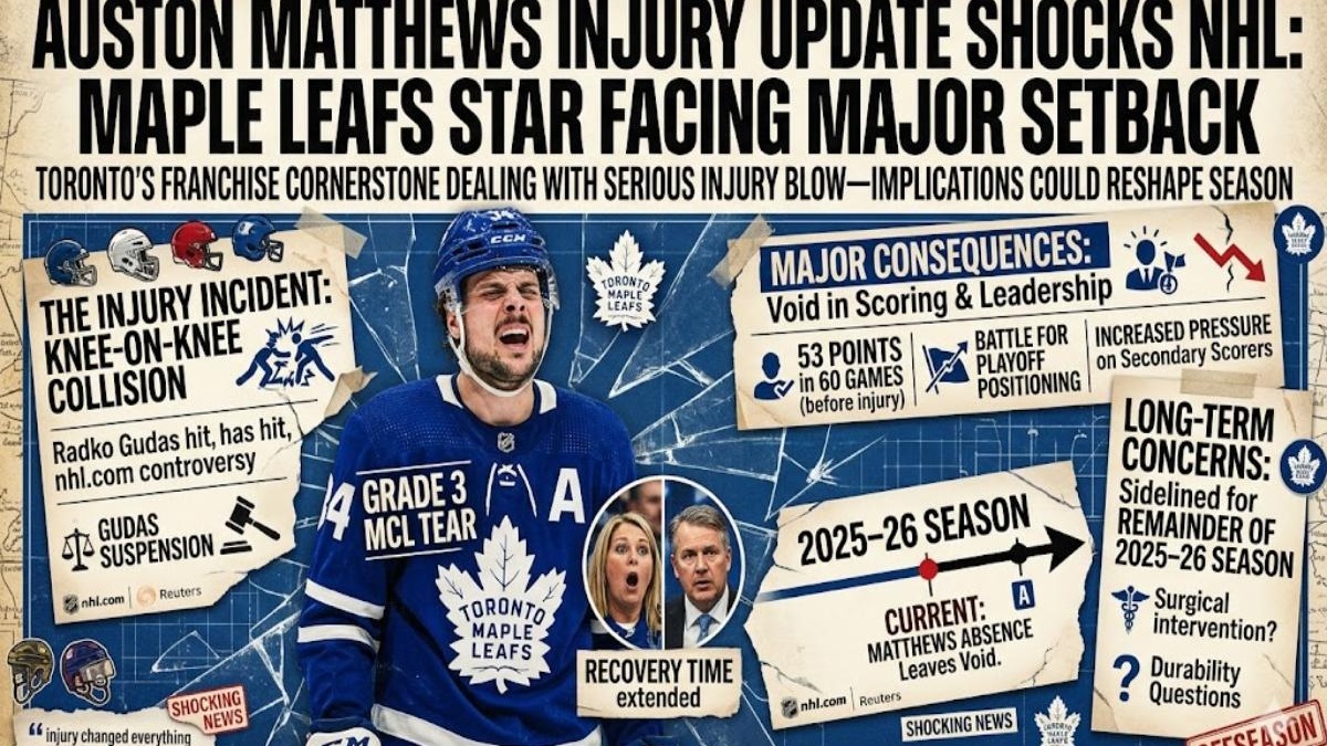 Auston Matthews injury update shocks NHL: Maple Leafs star facing major setback<br><br>