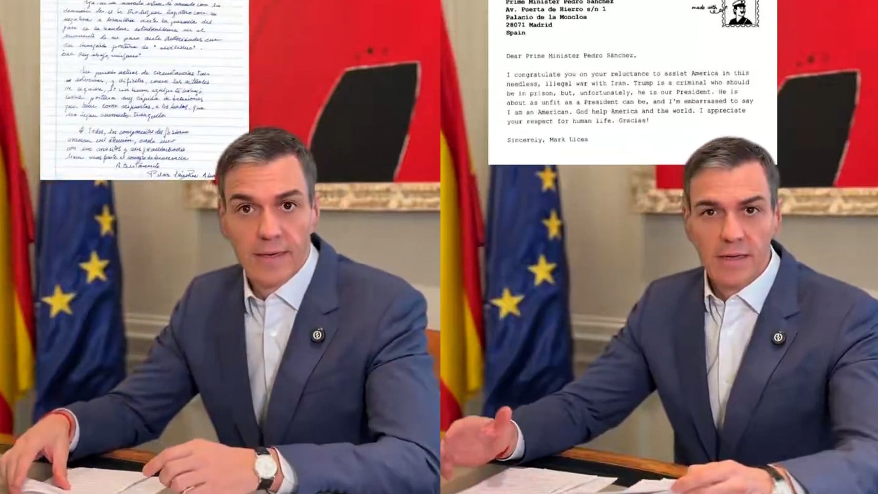 Sánchez se graba un TikTok con supuestas cartas que le llegan de «todo ...