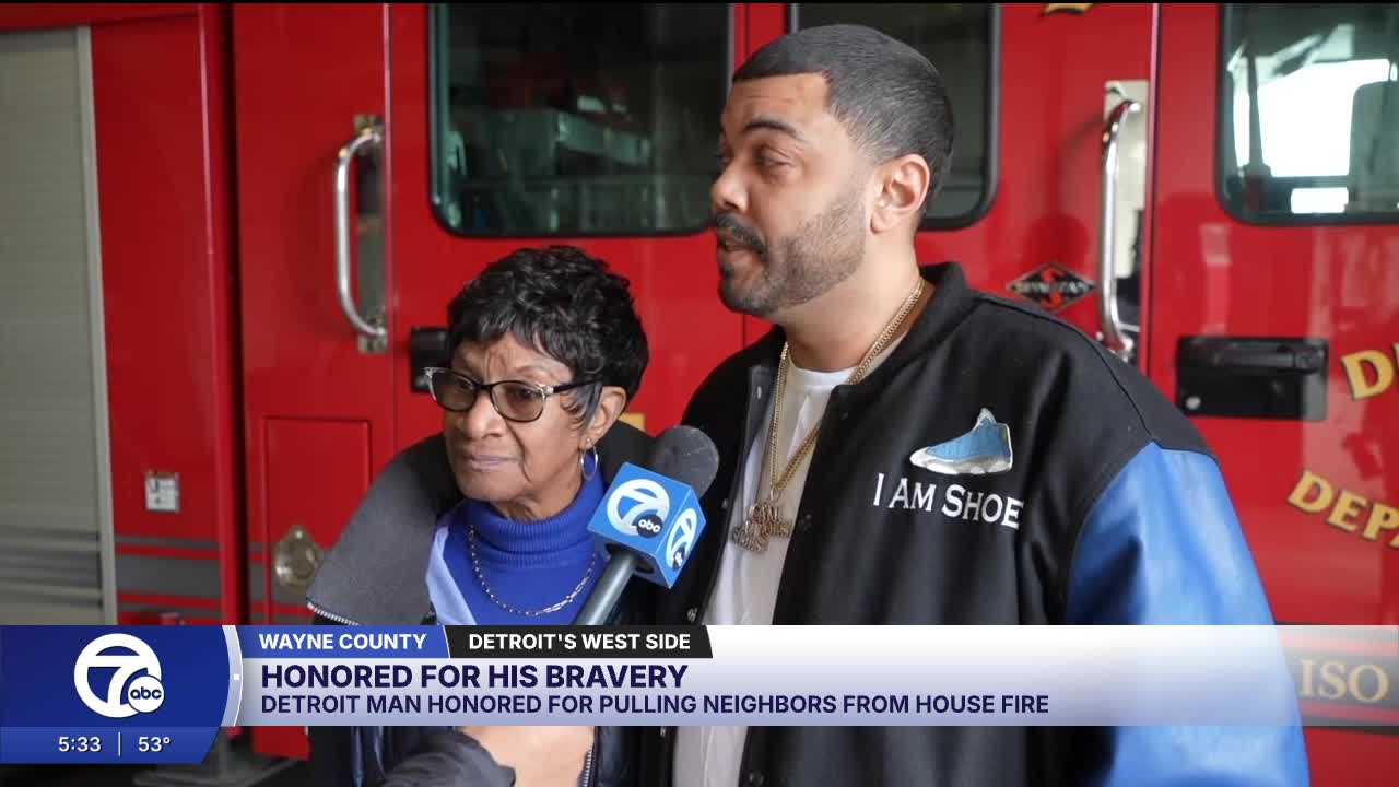 Detroit man honored for pulling neighbors from house fire