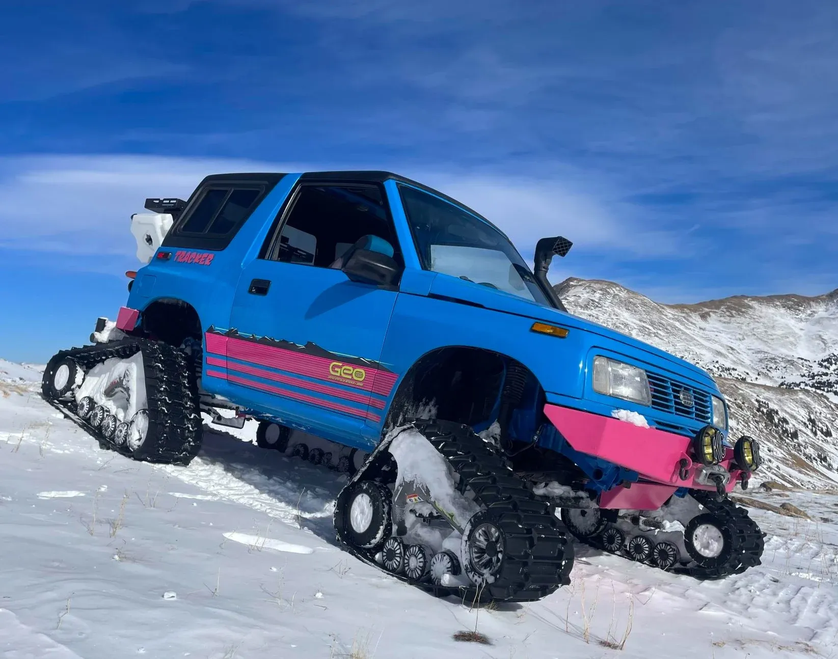 Track-equipped 1993 Geo Tracker LSi transformed into all-terrain ...