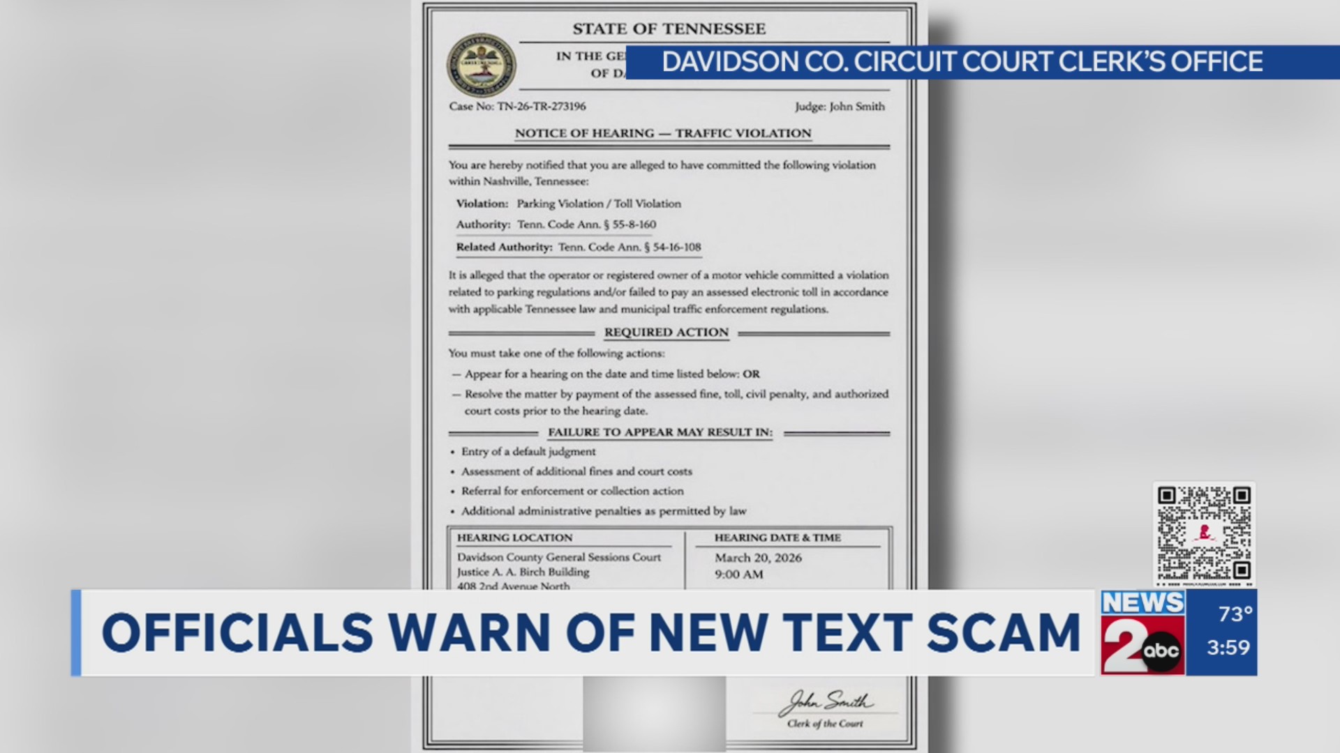 Middle TN officials warn of new text scam