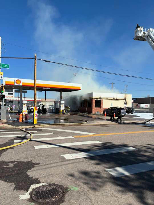 2 taken to hospital after explosion at gas station
