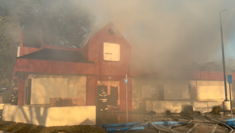 Vacant Jack in the Box destroyed after catching fire