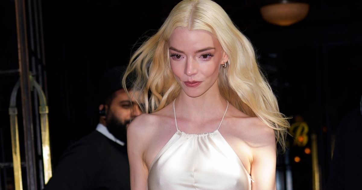 Anya Taylor-Joy's dress is held up by a single string for NYC outing