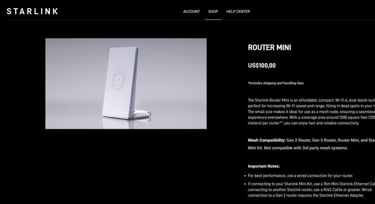 Starlink's router mini faces a 150% price increase