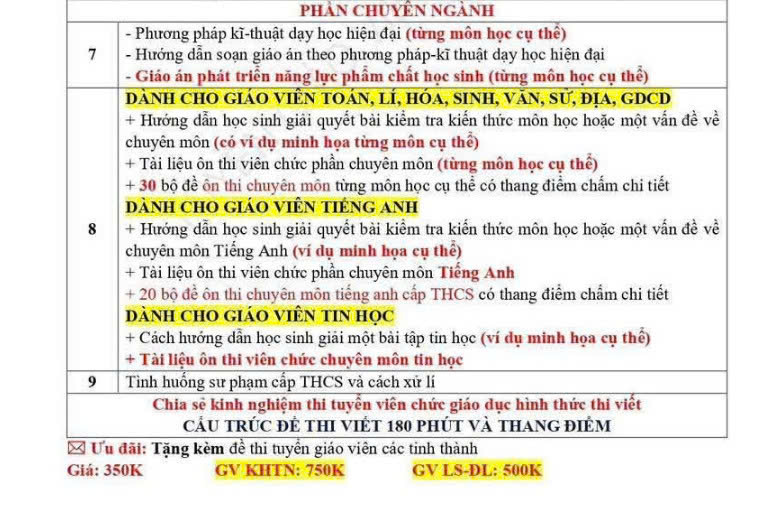 Rao bán tài liệu ôn thi viên chức trên mạng xã hội