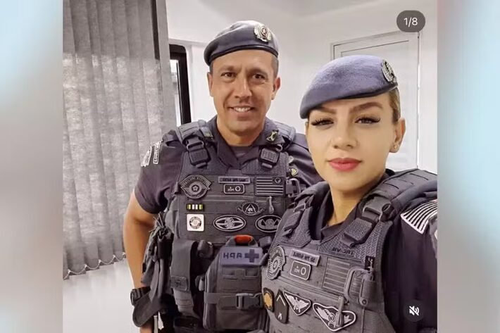 Gisele Alves Santana, de 32 anos, foi morta em 18 de fevereiro com um tiro na cabeça; o marido dela, tenente-coronel Geraldo Leite Rosa Neto, 53, foi preso Foto: Reprodução