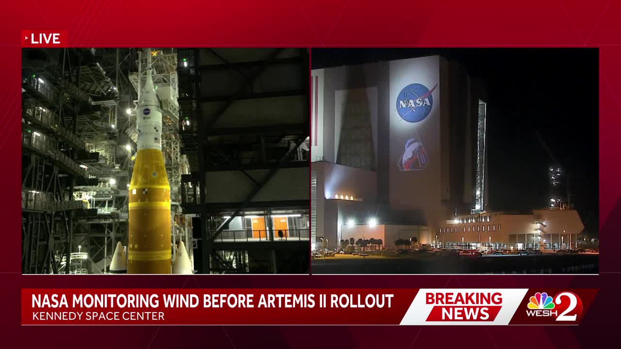 NASA monitoring wind before Artemis II rollout