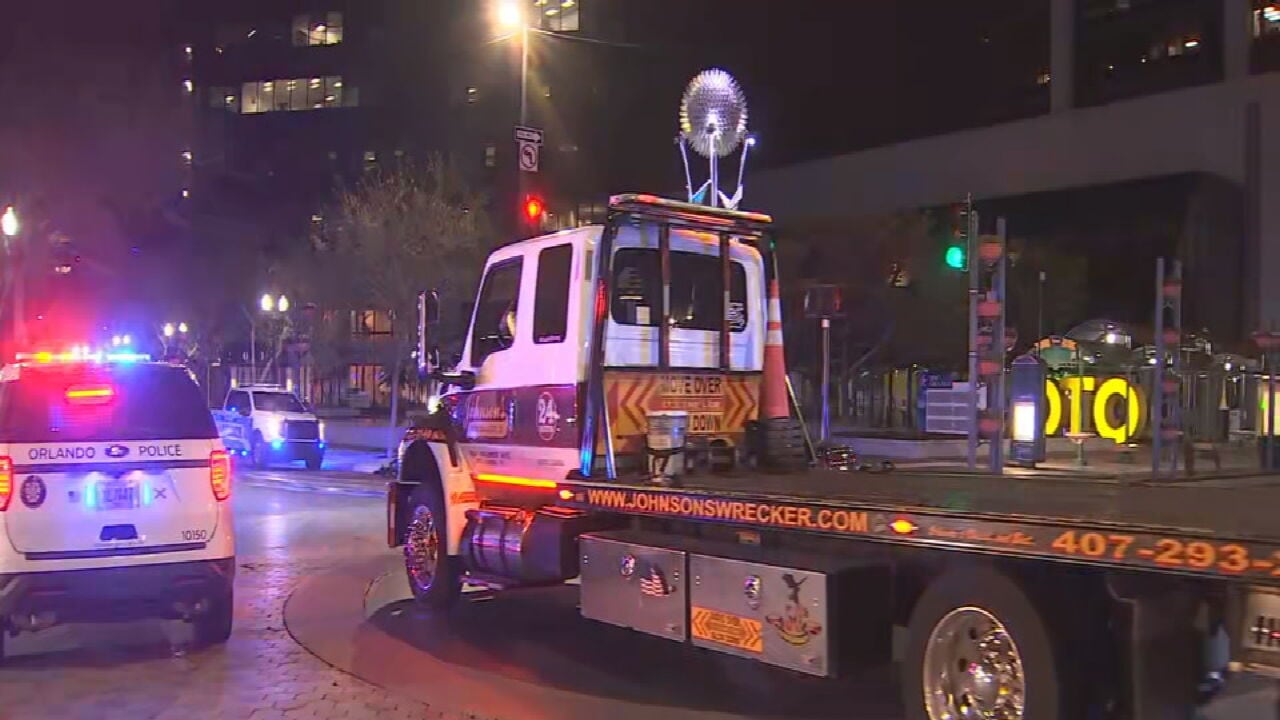 Orlando police officer hospitalized after downtown crash