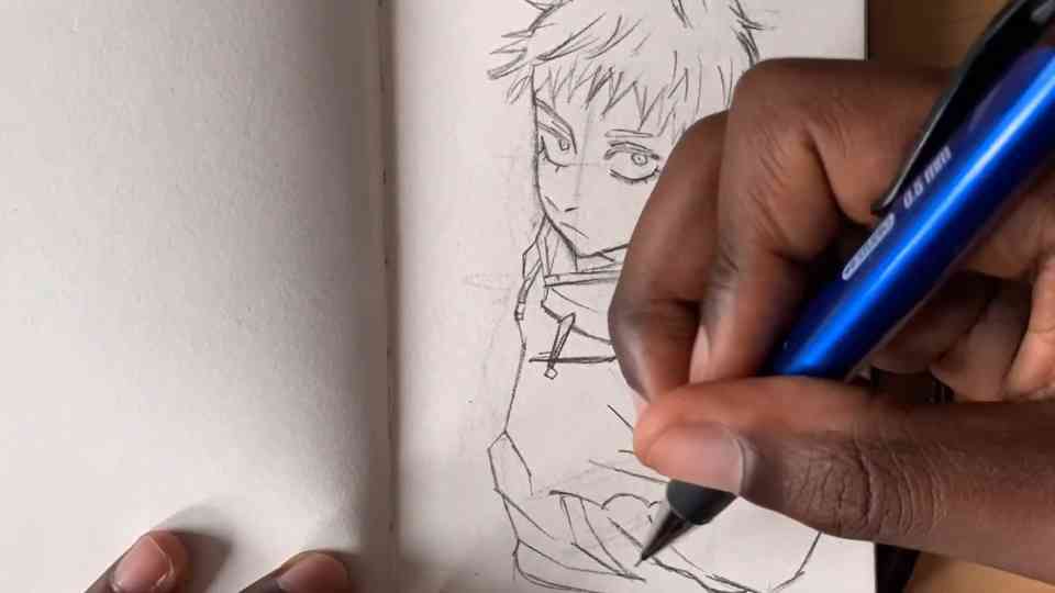 Quick Sketching Kid Gojo Tutorial
