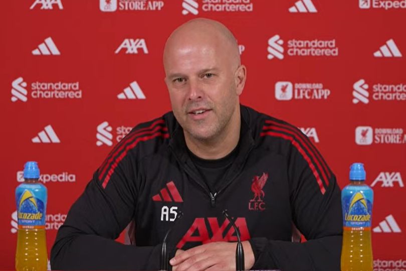Arne Slot during his Liverpool press conference before Brighton.