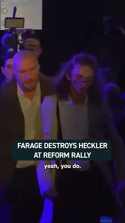 Nigel Farage shuts down heckler at Reform rally