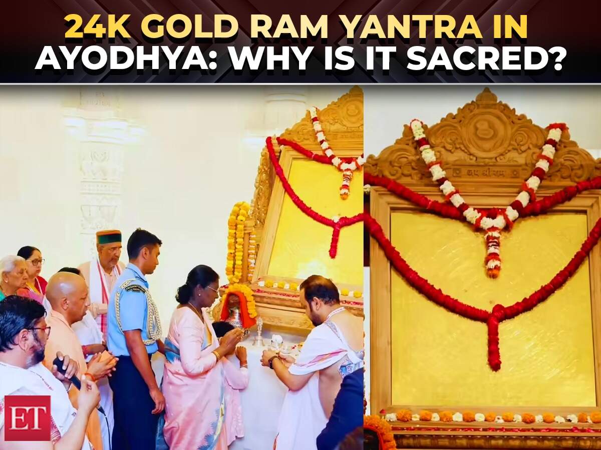 150 kg gold Ram Yantra installed in Ayodhya Ram Temple, President Murmu ...