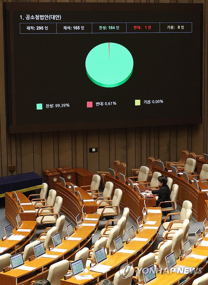 Parliament passes bill on new indictment agency<br><br>