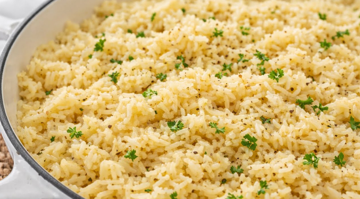 Easy garlic butter rice fluffy buttery and flavorful recipe
