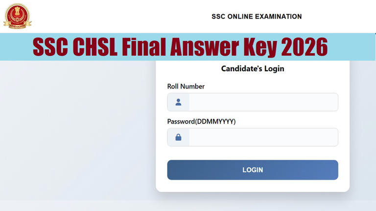 SSC CHSL final answer key 2026 out: Tier 1 response sheet PDF available ...