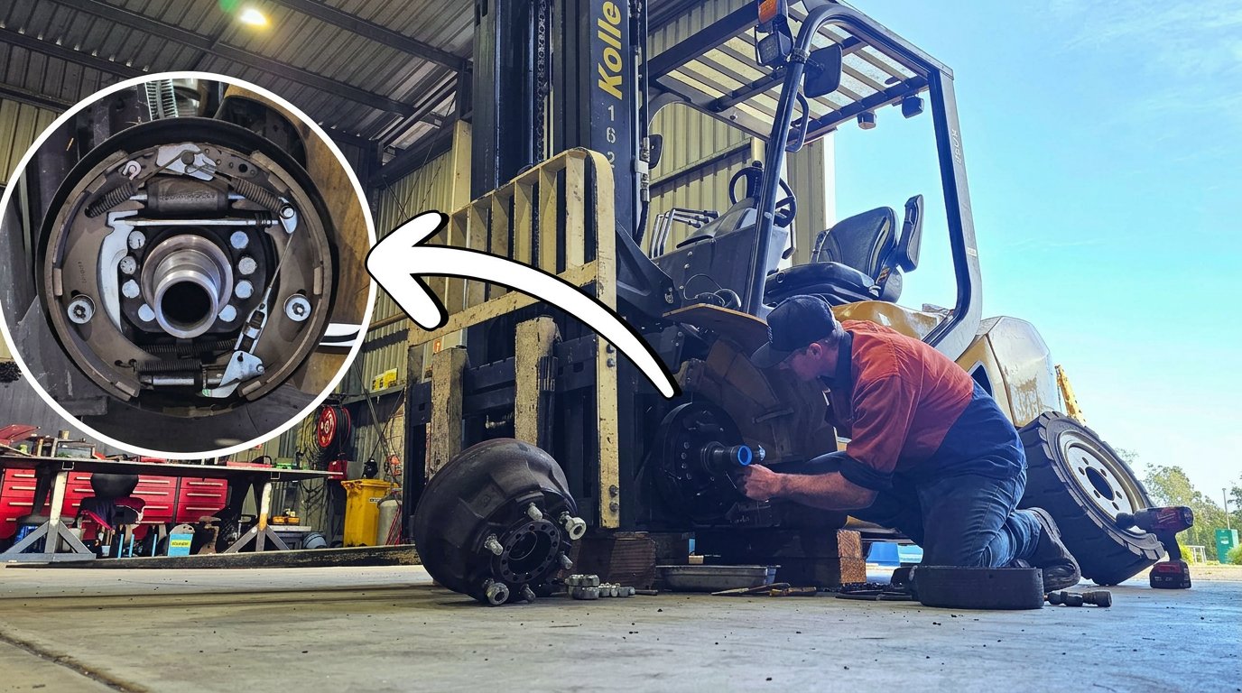 Reassembling a Yale forklift's brake system