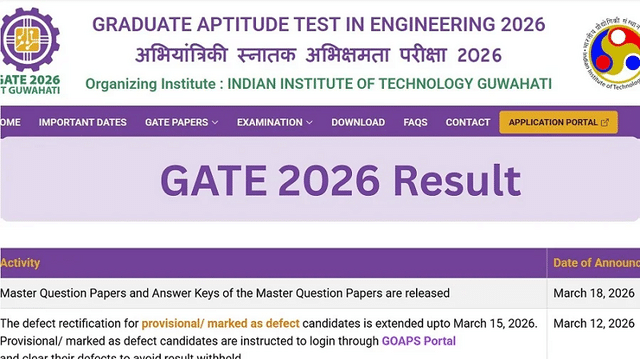 Result 2026 – GATE 2026 results released: Here's how to check
