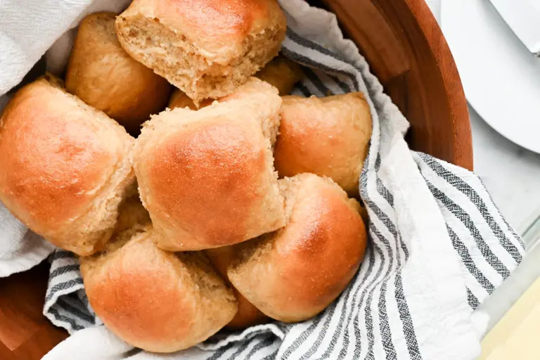 Soft wheat dinner rolls (made with whole wheat flour)