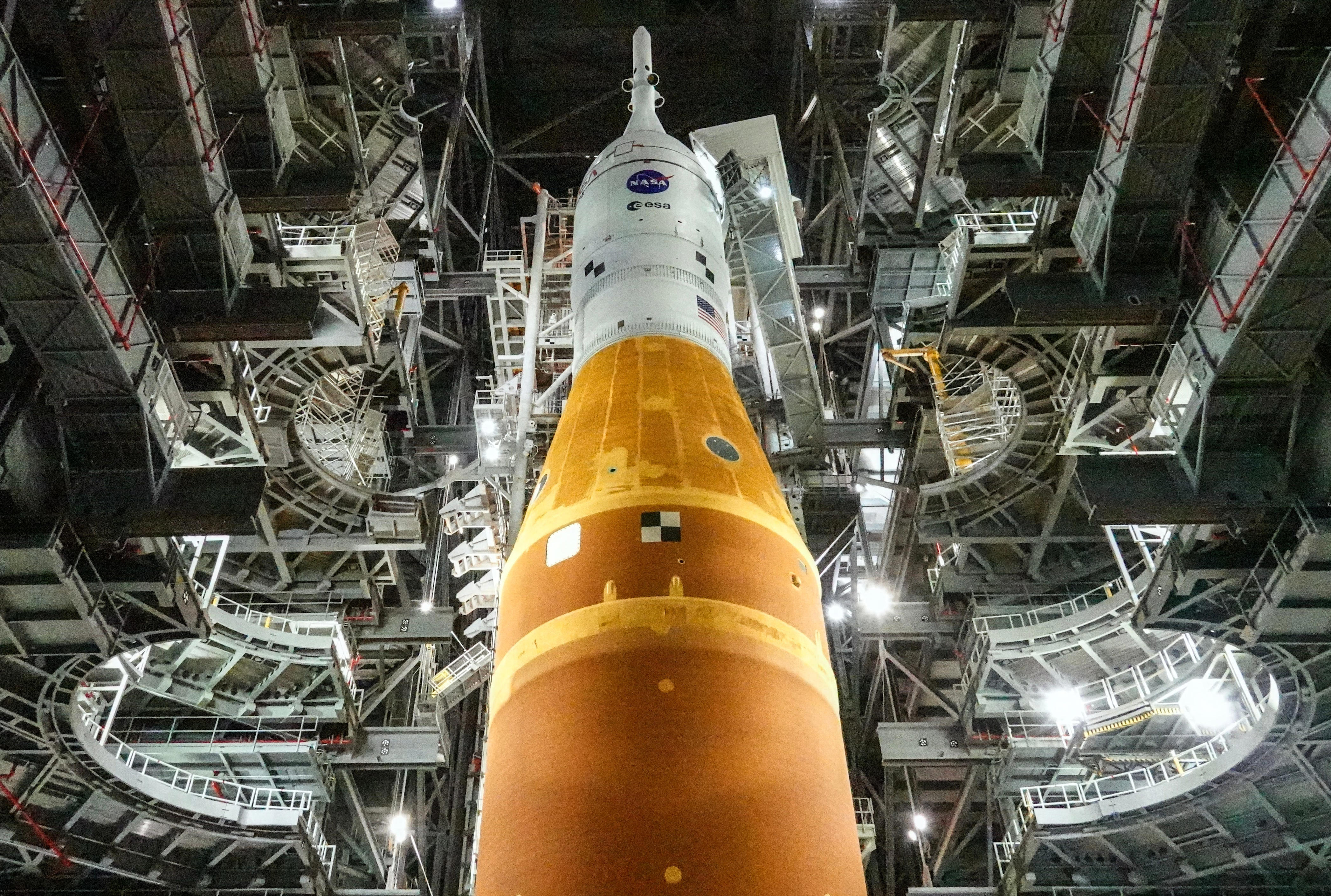 The Space Launch System rocket Artemis II begins its journey from the Vehicle Assembly Building to Pad 39B March 19, 2026. Craig Bailey, FLORIDA TODAY via USA TODAY NETWORK