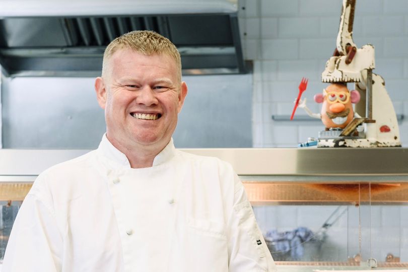 Andrew Crook in his fish and chip shop