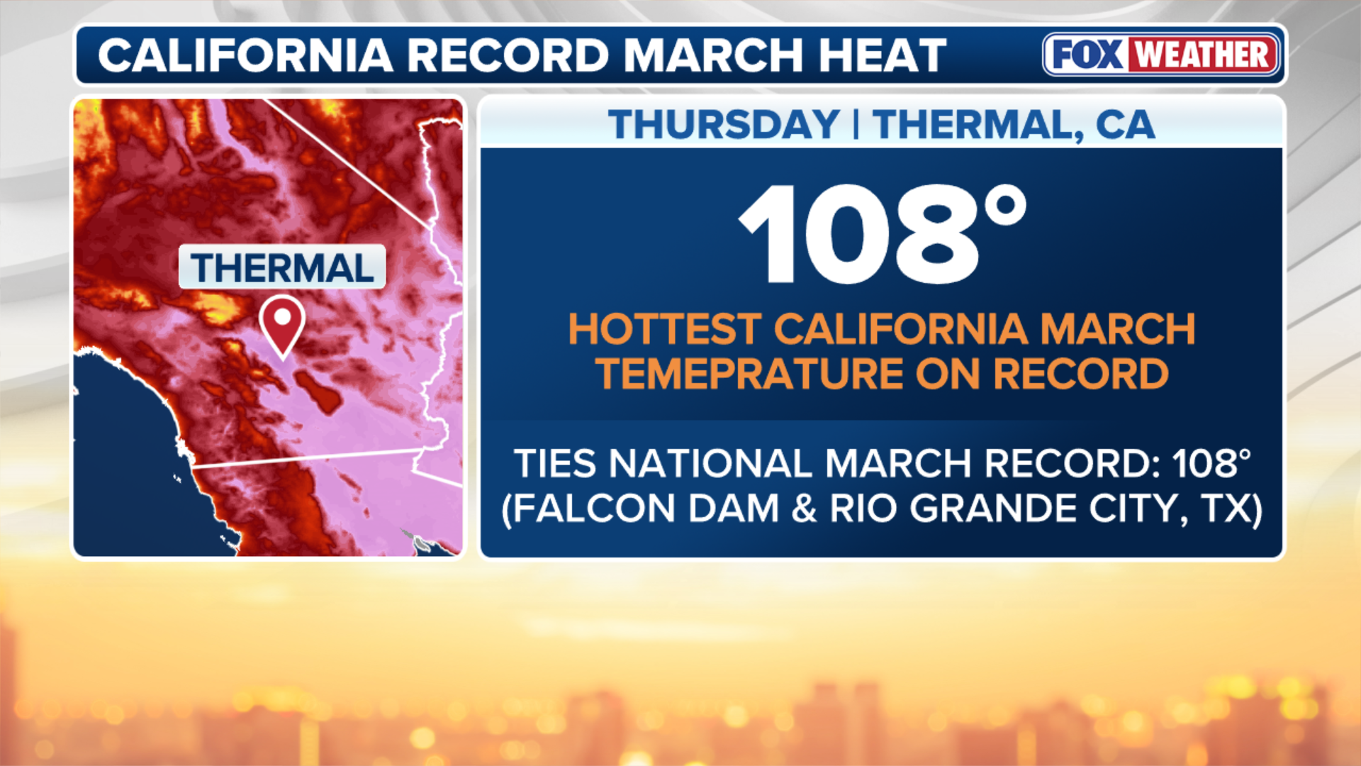 California ties warmest March temperature in US history as historic ...