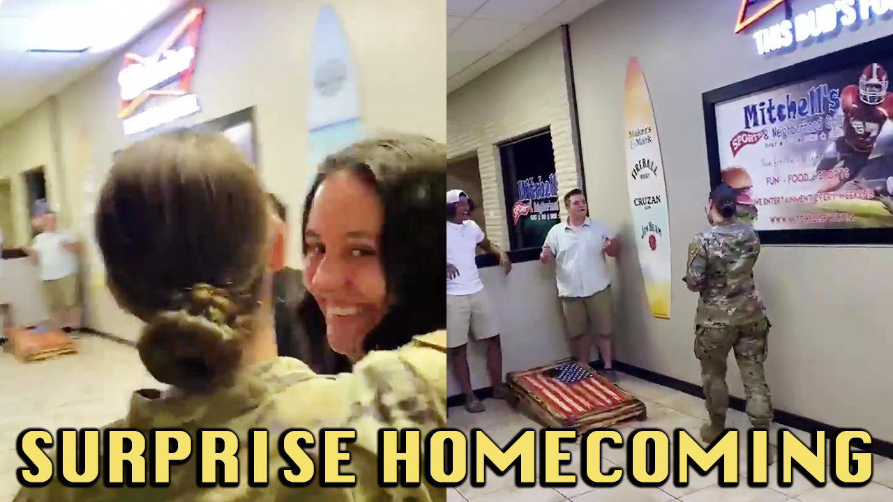 US soldier's surprise homecoming after 6 months *wait for the boyfriend ...