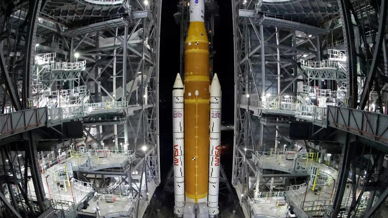 NASA moves moon rocket to launch pad for upcoming Artemis II mission