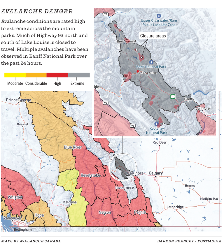 Visitors warned to avoid areas of Banff National Park due to extreme ...