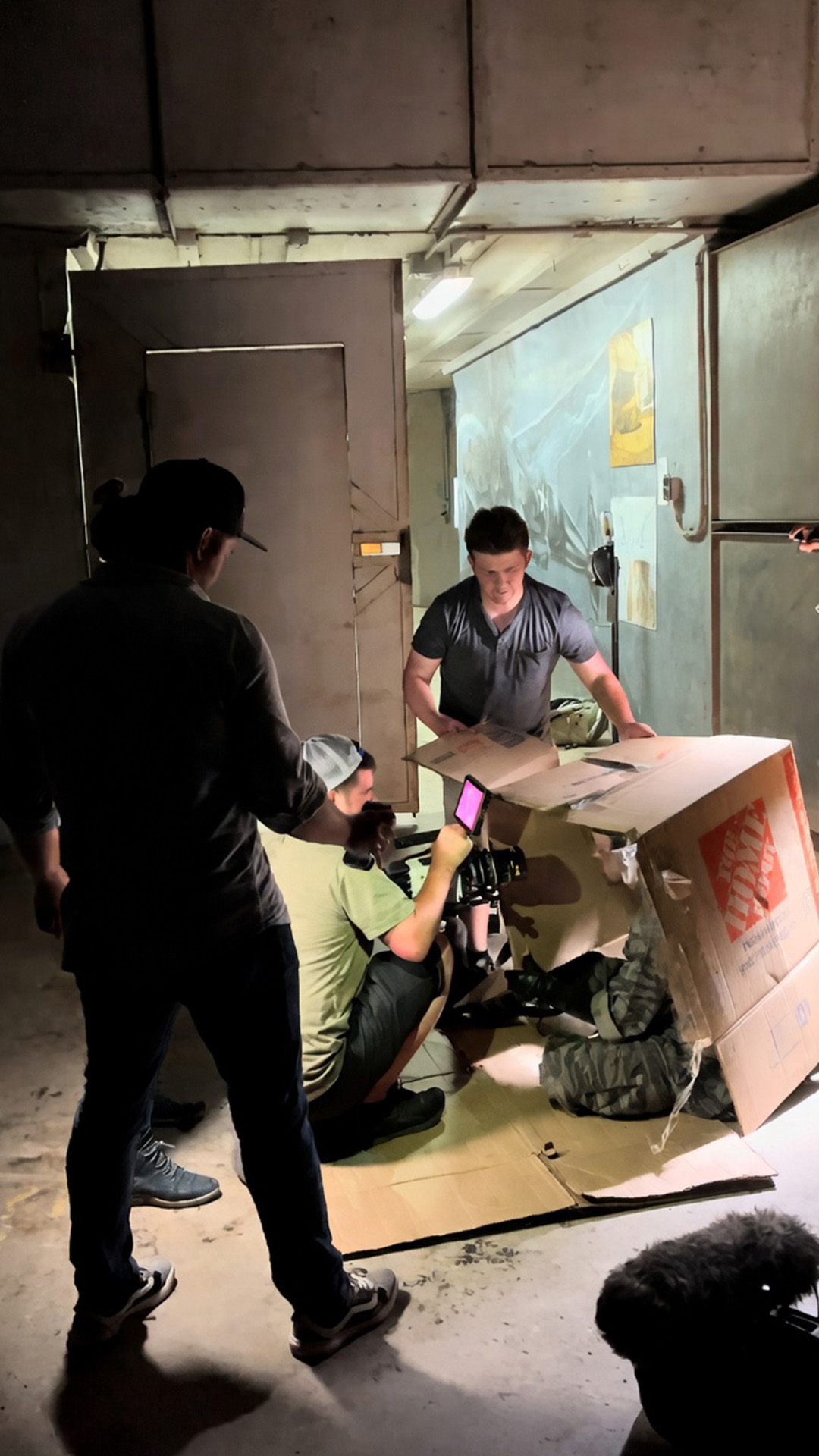 The trick behind this moving box scene