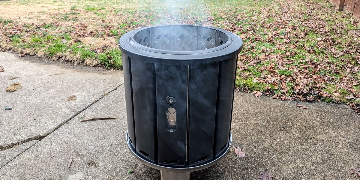 This smokeless fire pit converts into a backpack and it performs ...