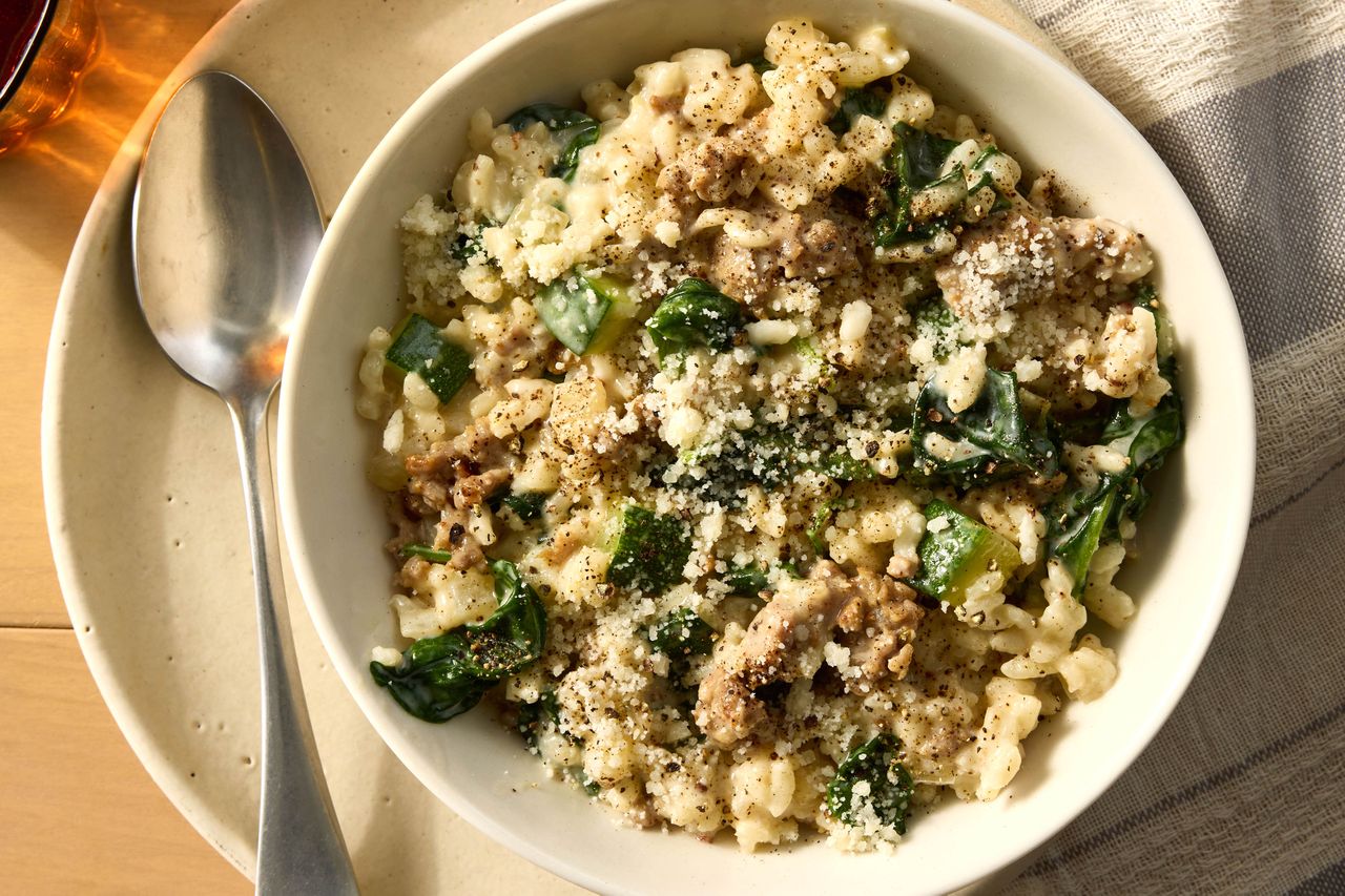 Slow-Cooker Sausage and Vegetable Risotto