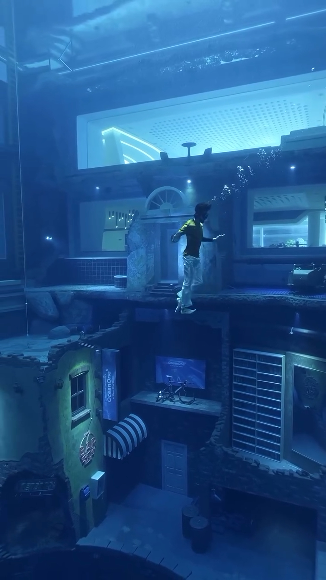 Moonwalking underwater at the world’s deepest pool