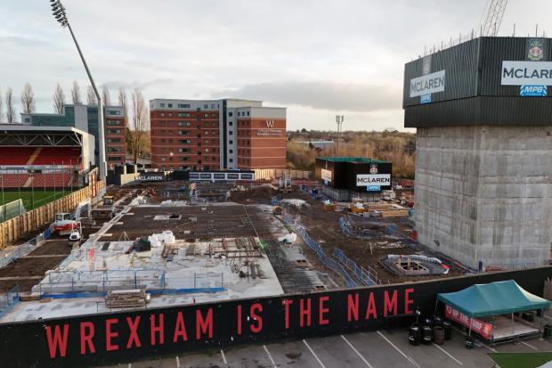New aerial images give look at Kop Stand progress at Wrexham's STOK Cae Ras