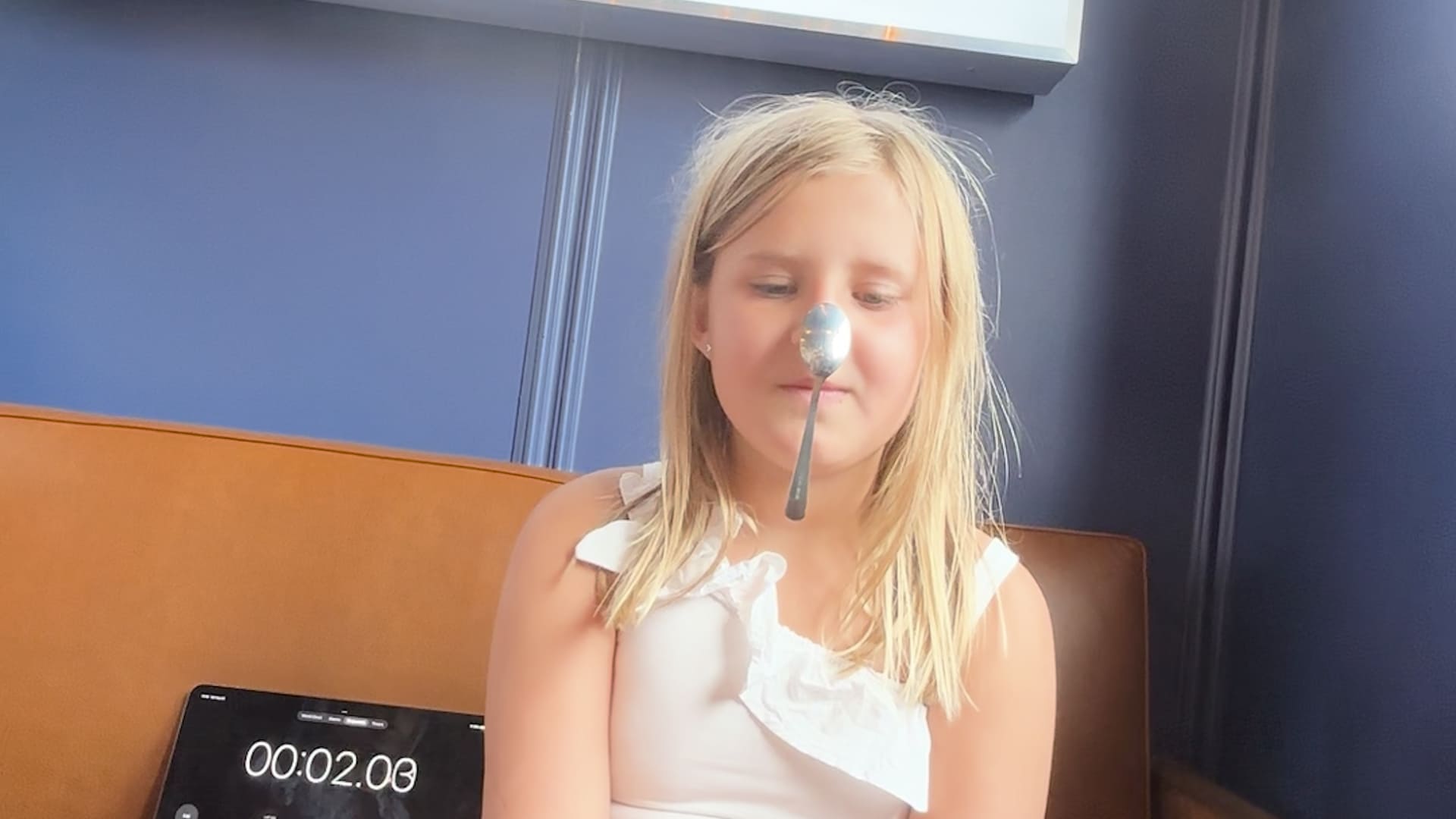Longest duration to balance a spoon on the nose: Matilda Brown's record