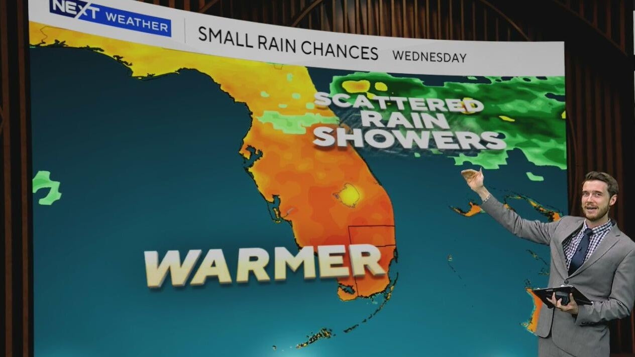 Warm temperatures in South Florida with low rain chances as spring begins