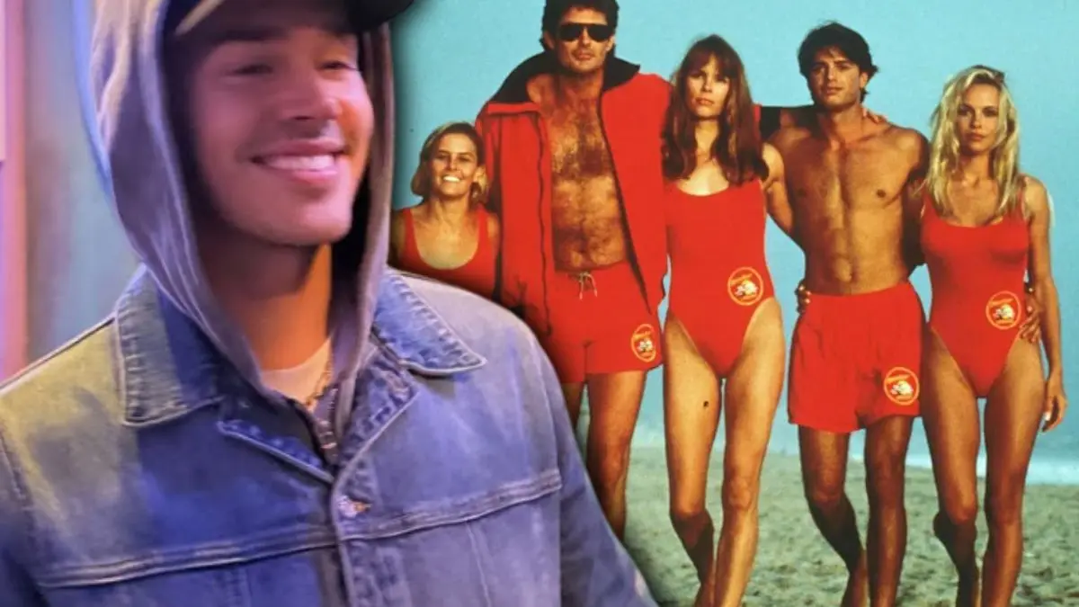 Noah Beck steps into the red swimsuit spotlight in new 