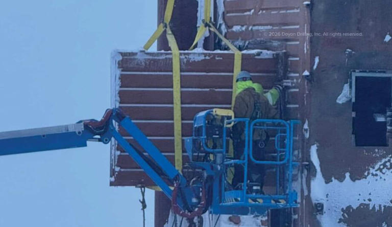 New photos show latest work on oil rig that collapsed on North Slope tundra