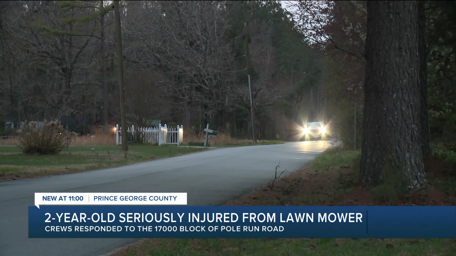 2-year-old seriously hurt in lawn mower accident in Prince George