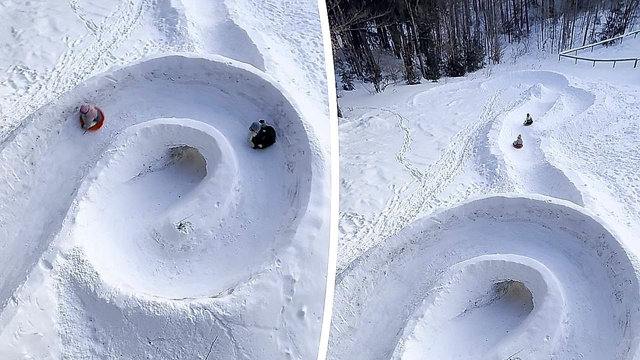 Dad's backyard project transforms into winter thrill ride