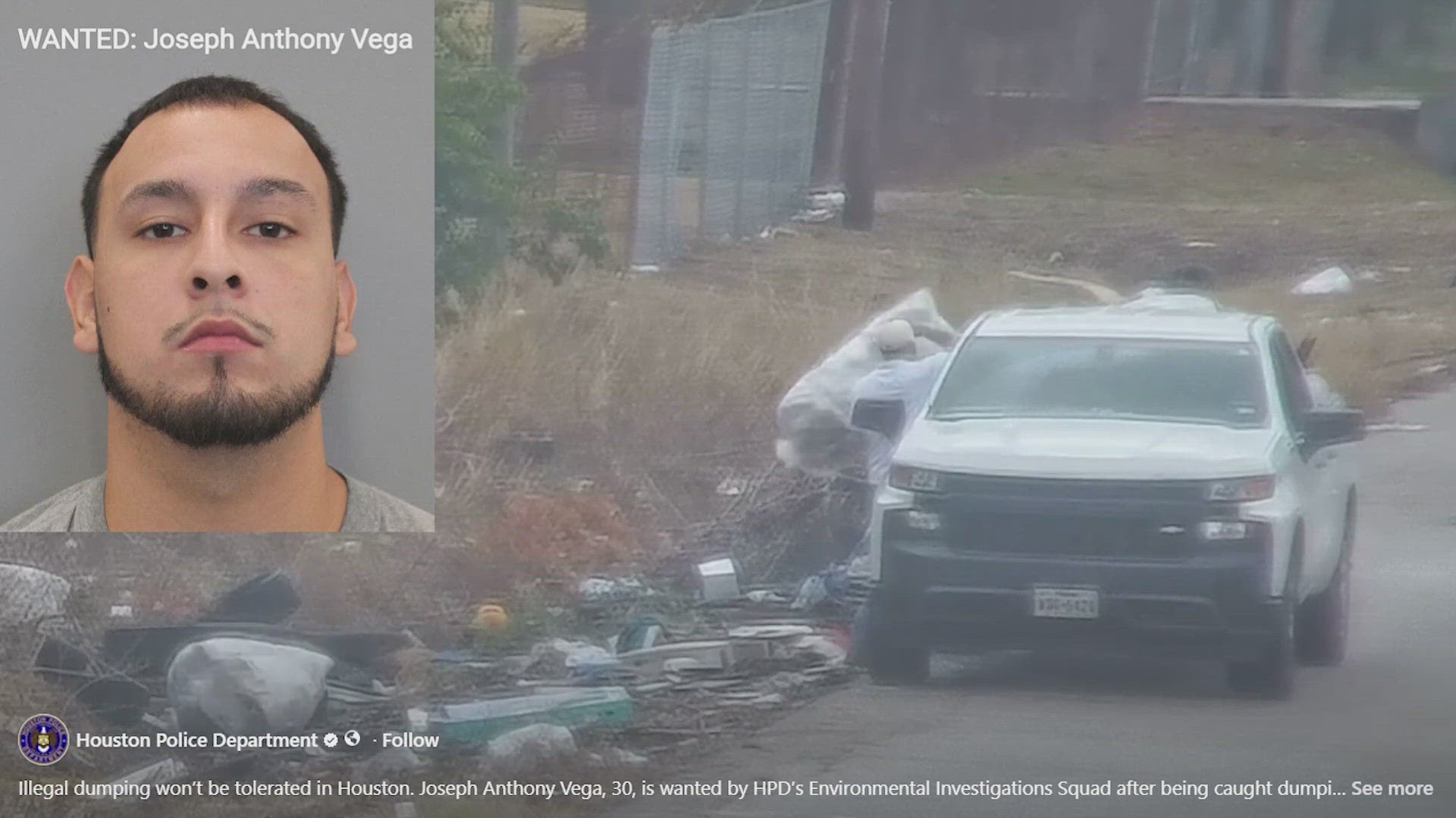 Man seen on video dumping trash on the side of a South Side road
