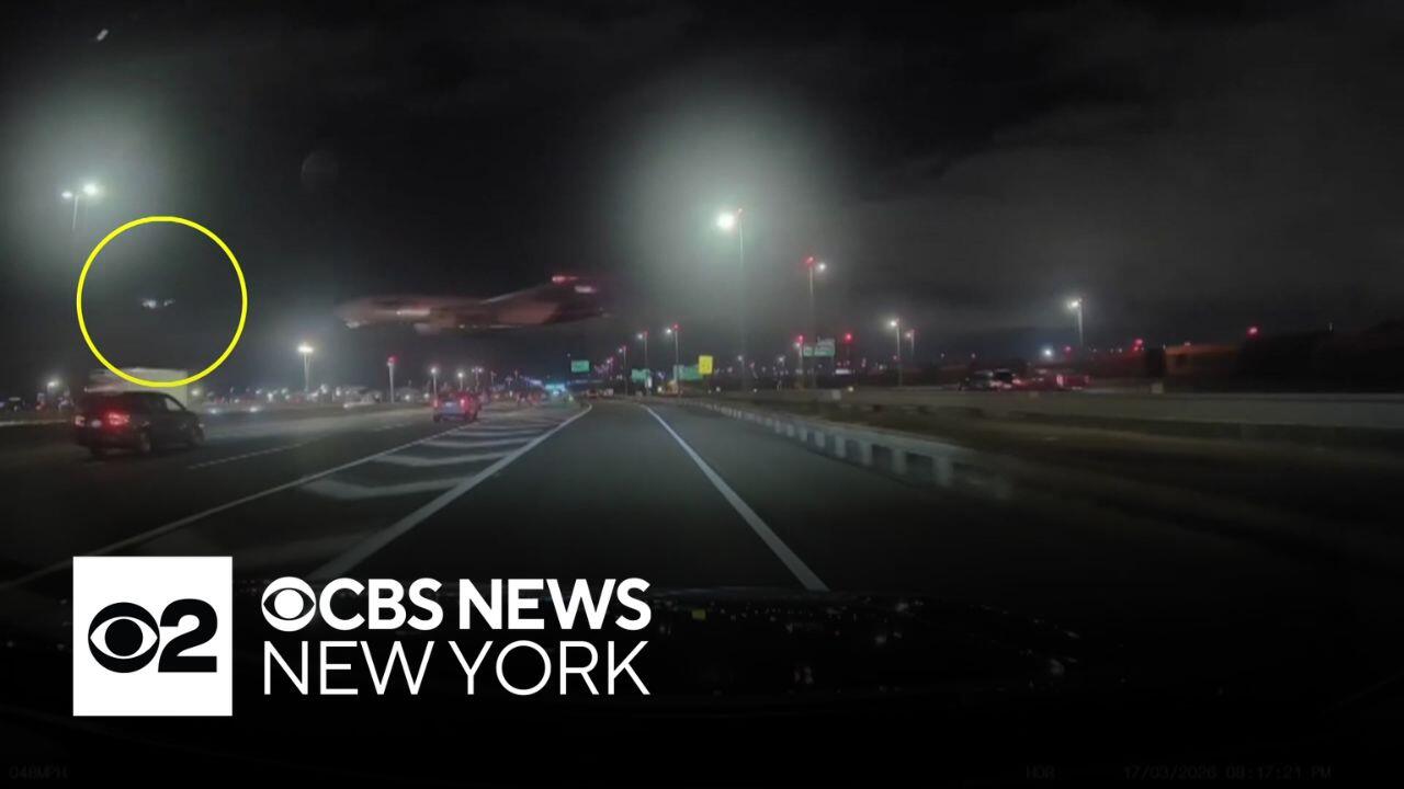 Dash cam video shows near miss between planes above Newark Airport<br><br>