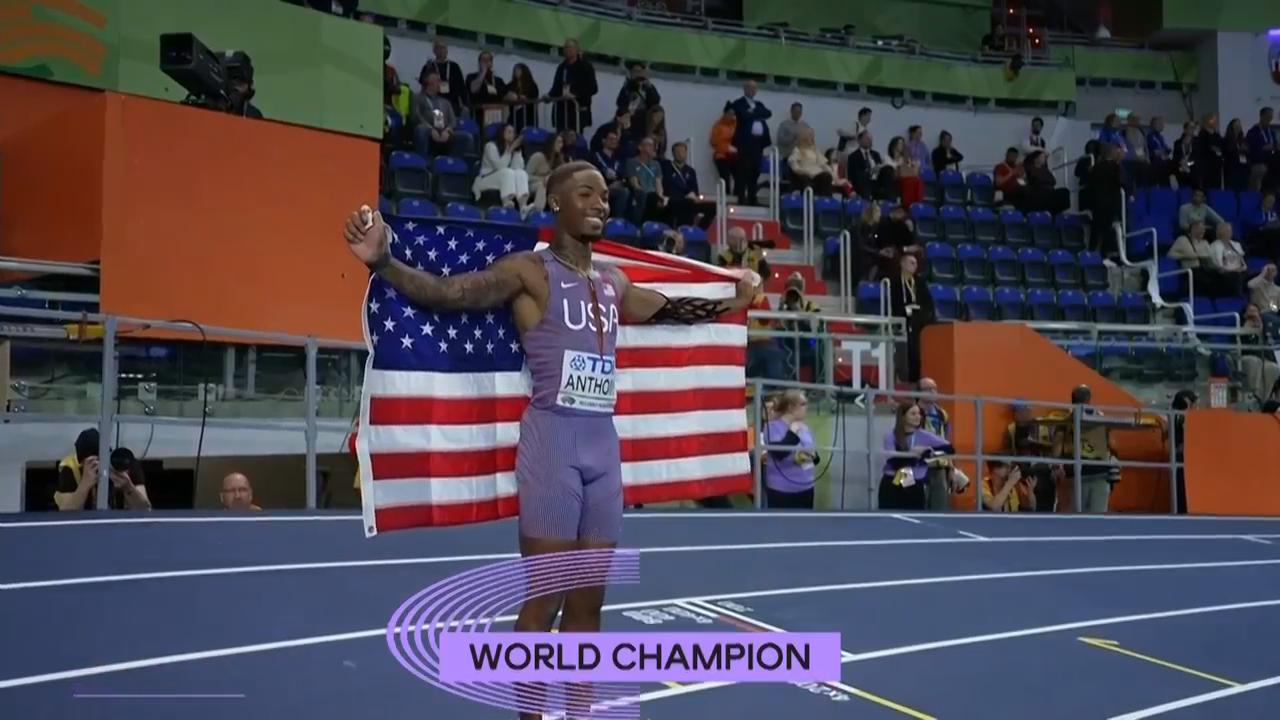 Anthony takes men's 60m gold at World Athletics Indoor Championships
