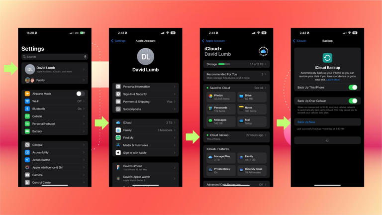 A few taps can help you backup your information in iCloud, just in case. David Lumb/CNET