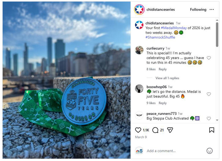 See the medal for the 2026 Shamrock Shuffle